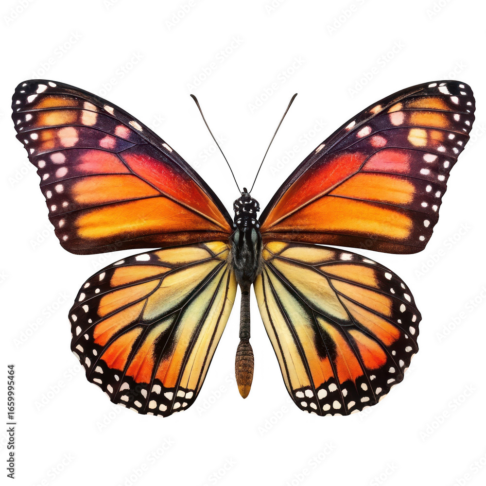 Fototapeta premium Monarch butterfly isolated on transparent background