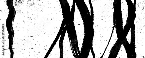 Random lines vector American ink brush strokes black hand drawn stripes, Rough grunge thick paint line texture. Vector sketch lines.