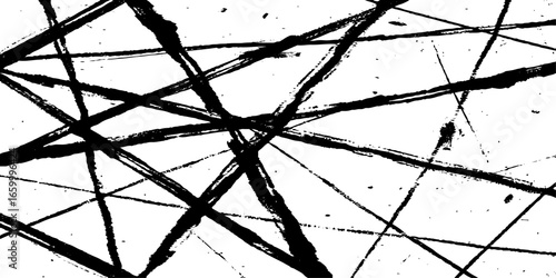 Random lines vector American ink brush strokes black hand drawn stripes, Rough grunge thick paint line texture. Vector sketch lines.