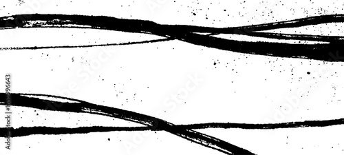 Random lines vector American ink brush strokes black hand drawn stripes, Rough grunge thick paint line texture. Vector sketch lines.
