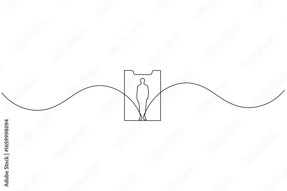 Obraz premium Clipboard continuous one line drawing minimalist outline vector illustration 