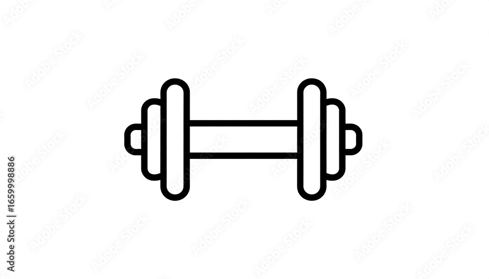 Fototapeta premium Dumbbell Icon with Fitness Symbol.