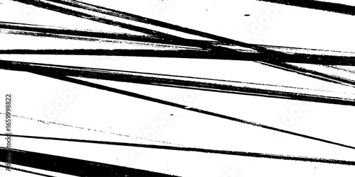 Random lines vector American ink brush strokes black hand drawn stripes, Rough grunge thick paint line texture. Vector sketch lines.