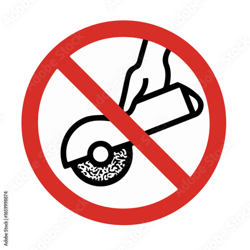 No Freehand Grinding Label warning sign
