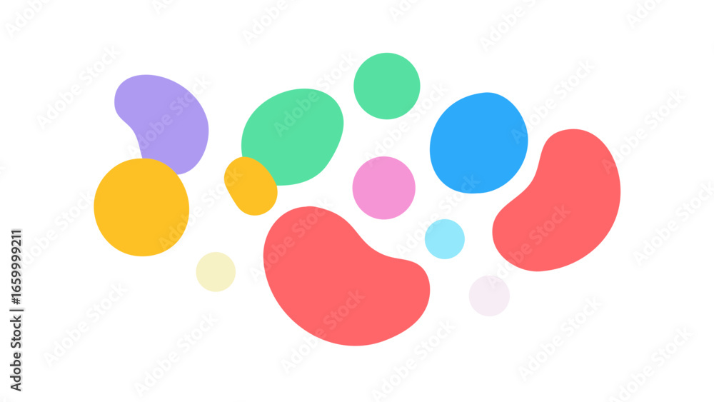 Fototapeta premium Colorful organic shapes abstract pattern vector