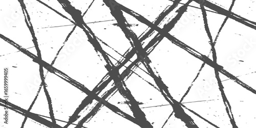 Random lines vector American ink brush strokes black hand drawn stripes, Rough grunge thick paint line texture. Vector sketch lines.