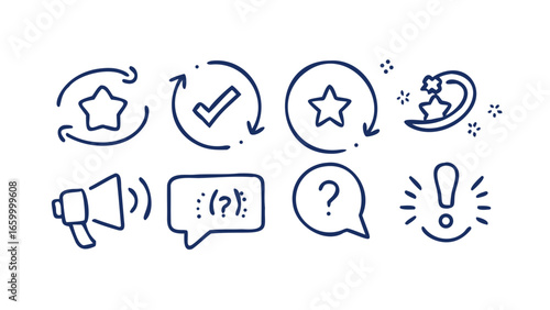 Communication and recognition icons star refresh