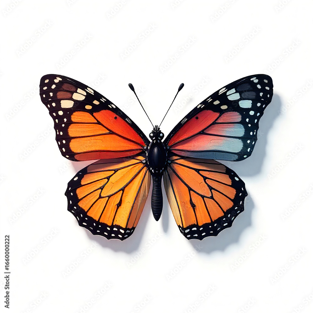 Fototapeta premium Flying Beauty Butterfly Emblem