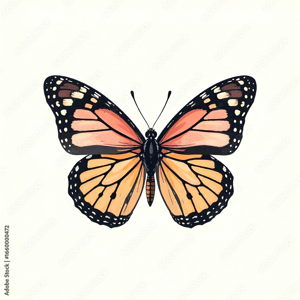 Fototapeta premium Colorful Flight Butterfly Emblem