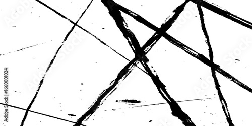 Random lines vector American ink brush strokes black hand drawn stripes, Rough grunge thick paint line texture. Vector sketch lines.