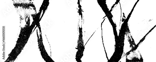 Random lines vector American ink brush strokes black hand drawn stripes, Rough grunge thick paint line texture. Vector sketch lines.