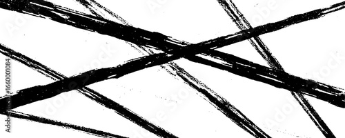 Random lines vector American ink brush strokes black hand drawn stripes, Rough grunge thick paint line texture. Vector sketch lines.