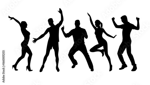 Energetic dancer performing a dynamic move silhouette