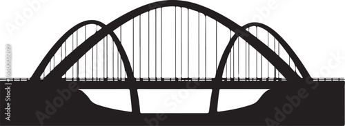 Bridge Silhouette Vector | Modern Urban Architecture Design