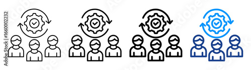 Effective Teamwork Icon Different Style Outline Collection Set