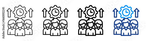 Team Productivity Icon Different Style Outline Collection Set