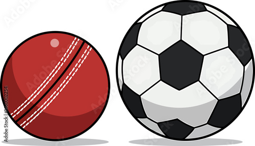 Cricket Ball and Soccer Ball Comparison