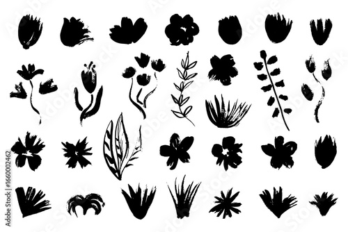 The flowers are simple, painted with a brush