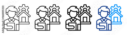 Property Manager Icon Different Style Outline Collection Set