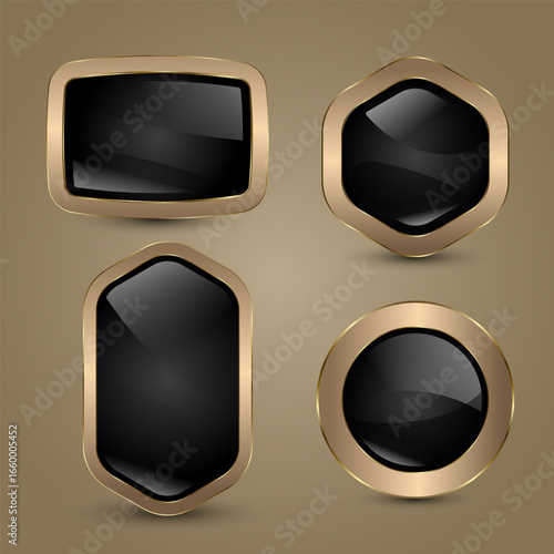 SET of Luxury Rectangular Buttons Symbol with A sleek, modern differrent shapes buttons with subtly rounded edges buttons