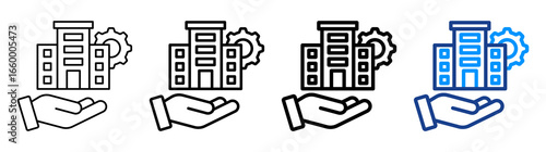 Facility Management Icon Different Style Outline Collection Set