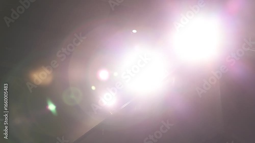 Lights In Dark Empty Theatre Turn On To Right Of Camera