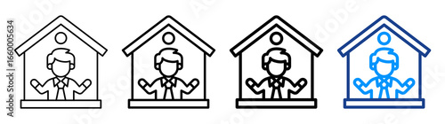 House Owner Icon Different Style Outline Collection Set