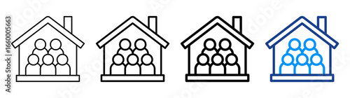 Occupancy Icon Different Style Outline Collection Set
