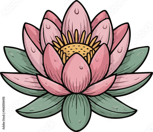 Create a kinds of lotus illustration vector for cute design element banner vector art with white background.