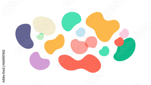 Playful abstract blob shapes organic colorful