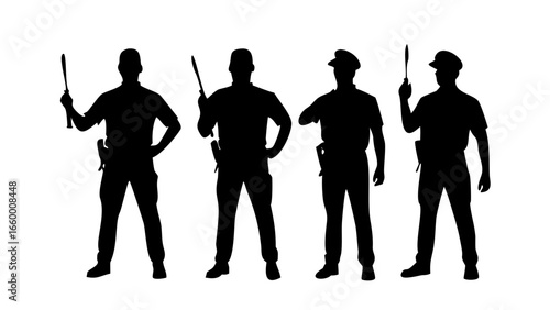 Police Officer Standing with Hand Raised law enforcement