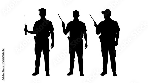 Police officer standing with hands behind back law enforcement