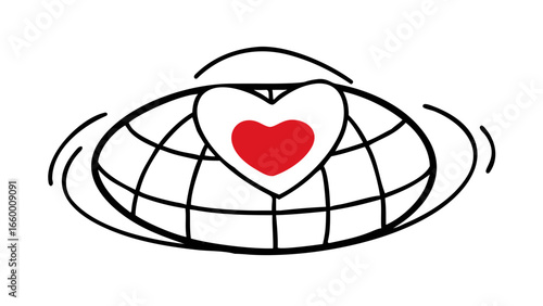 Red Heart Silhouette love symbol