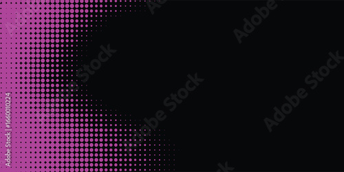 Grunge halftone background. Fading gritty noise gradient texture. Black and white sand wallpaper. Anime or manga comic style overlay. Wide retro pixelated backdrop. Vector long halftone grit print