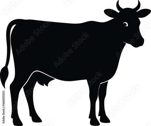 silhouette of a cow