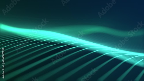 A mesmerizing abstract design featuring flowing teal lines against a dark blue backdrop.