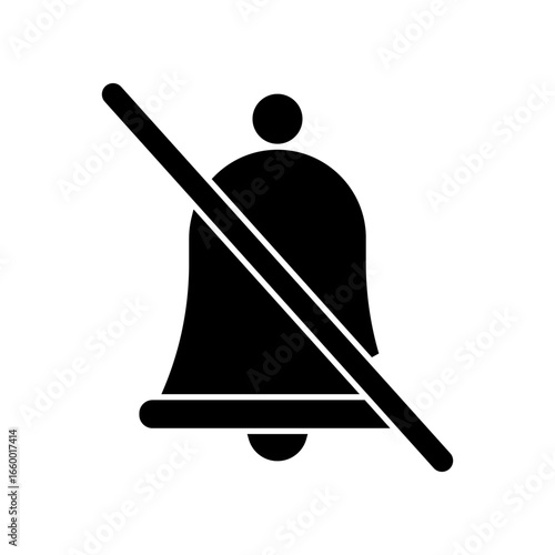 Muted Notification Bell Icon with Diagonal Line Indicating Silence