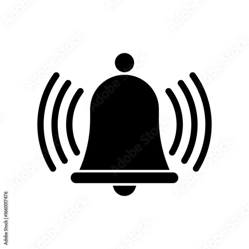 Bell Icon With Vibration Marks Indicating Notification or Alert