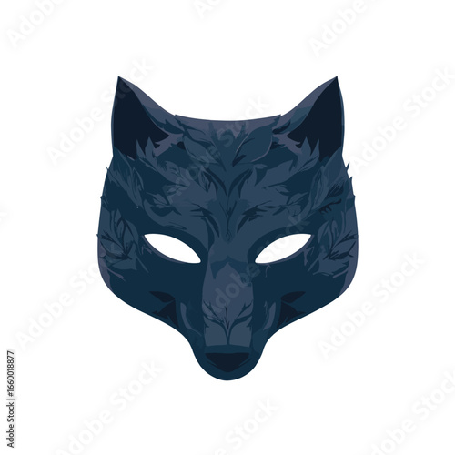 Halloween Werewolf Mask isolated in White background, silhouette Set, Halloween theme, Vector illustration