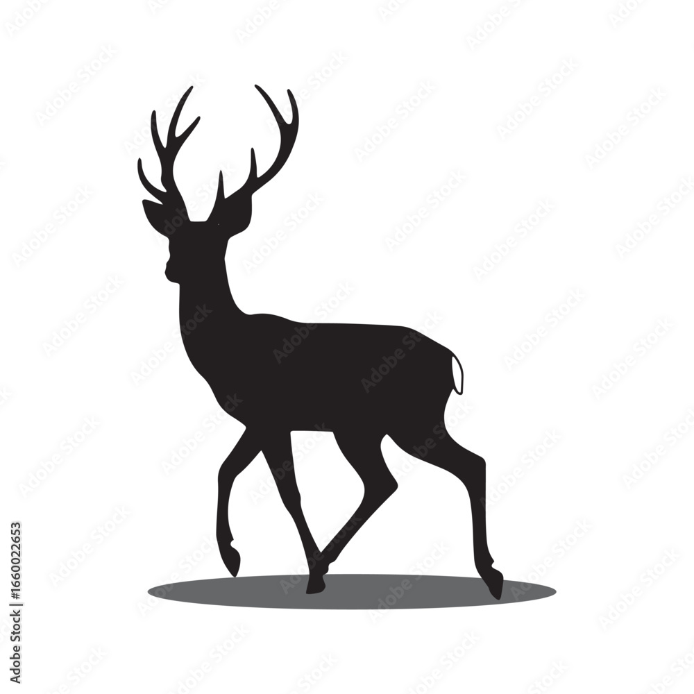 Obraz premium Deer Silhouette Black and White