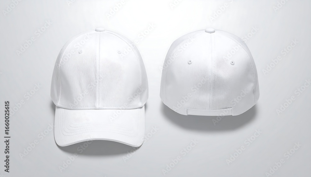Fototapeta premium Blank White Baseball Cap Mockup