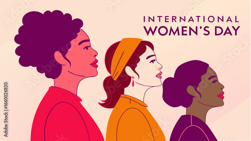Diverse Women Celebrating International Womens Day in Profile.