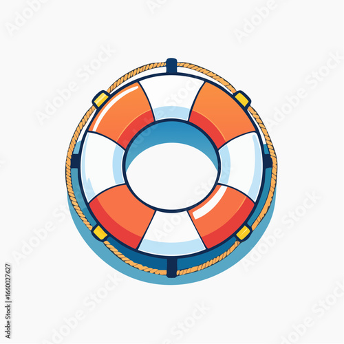 Colorful Cartoon Life Preserver Illustration
