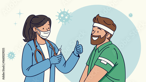 Doctor Giving Vaccination to Patient During Pandemic.