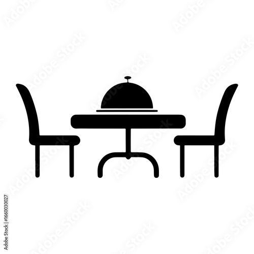 Dining table with cloche and chairs food service restaurant