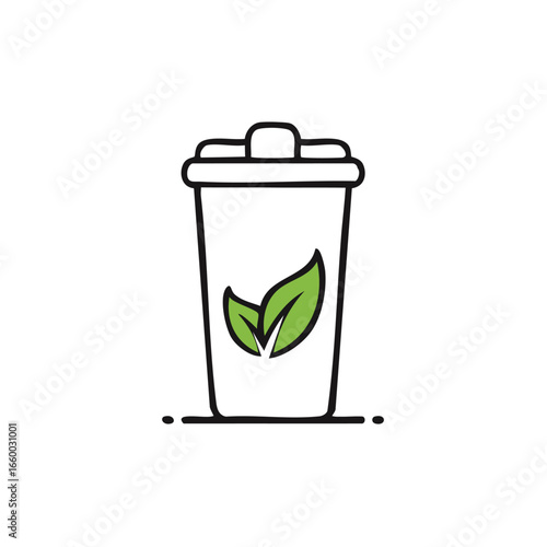 Reusable tumbler icon, ecofriendly tumbler for better environment