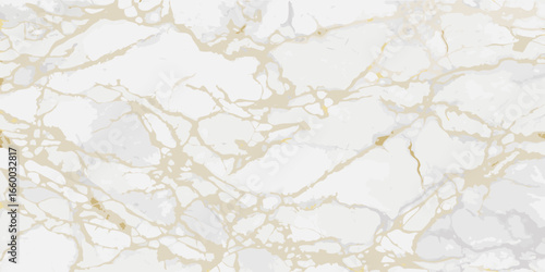 Elegant White Marble Texture with Gold Veins Vector Illustration for Backgrounds