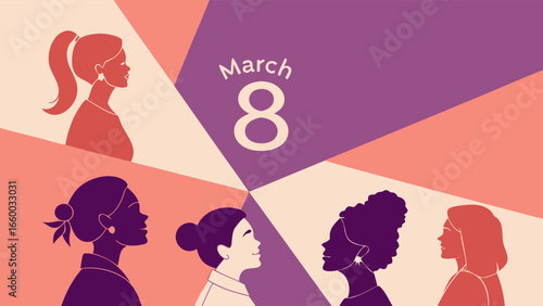 International Womens Day Diverse Womens Silhouettes.