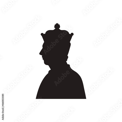 King man silhouette with crown vector illustration

