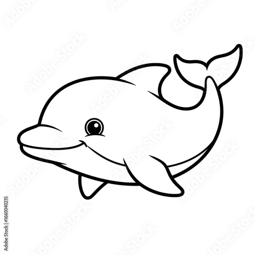 Cute Dolphin for colouring